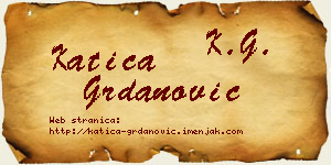 Katica Grdanović vizit kartica